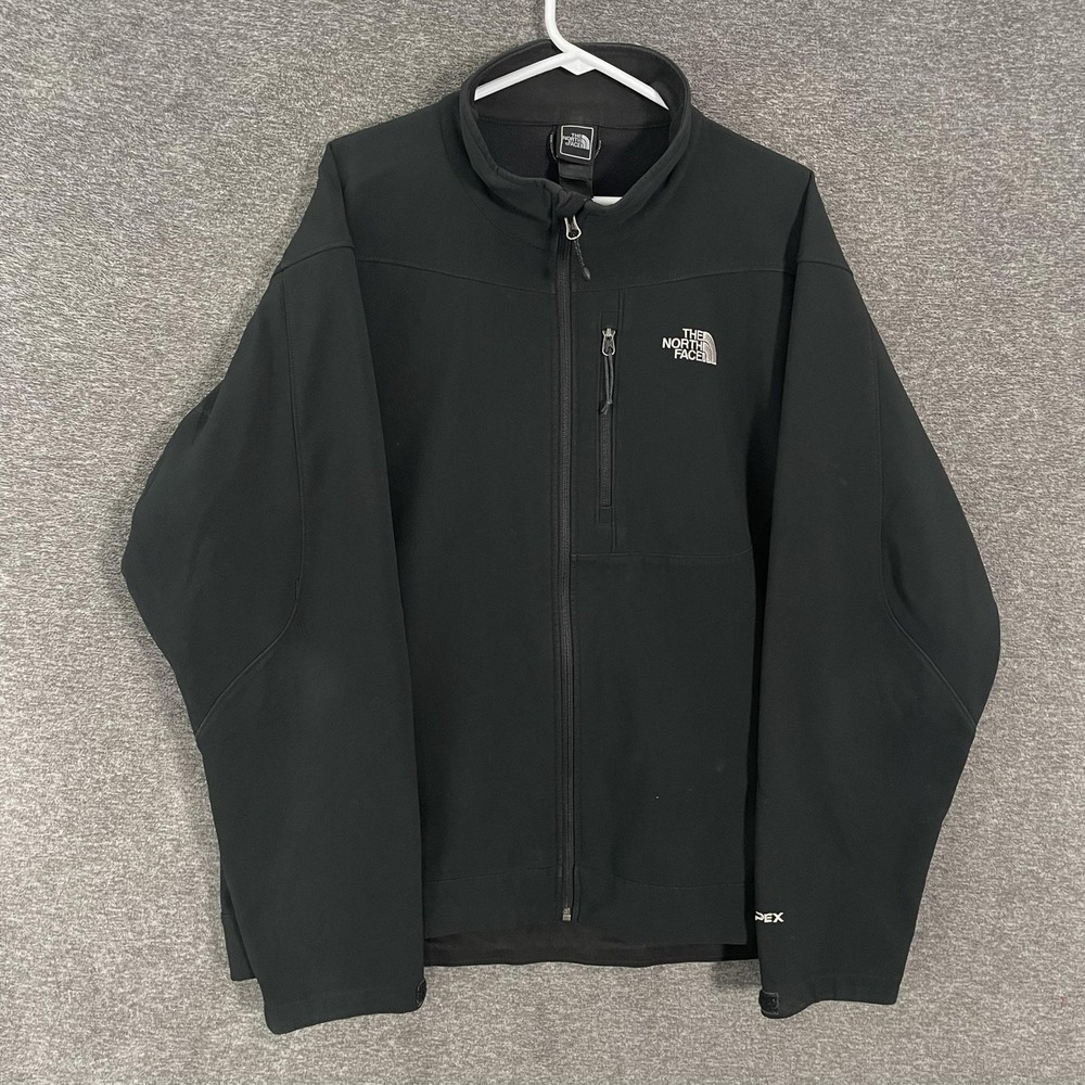 The North Face Apex Jacket Mens XL Black Softshell Full Zip Hiking Outdoor